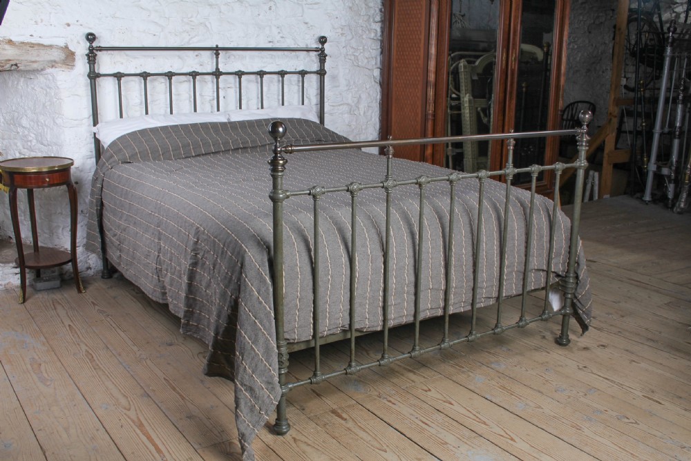 Classically Handsome Victorian King Size Brass and Iron Bed. 