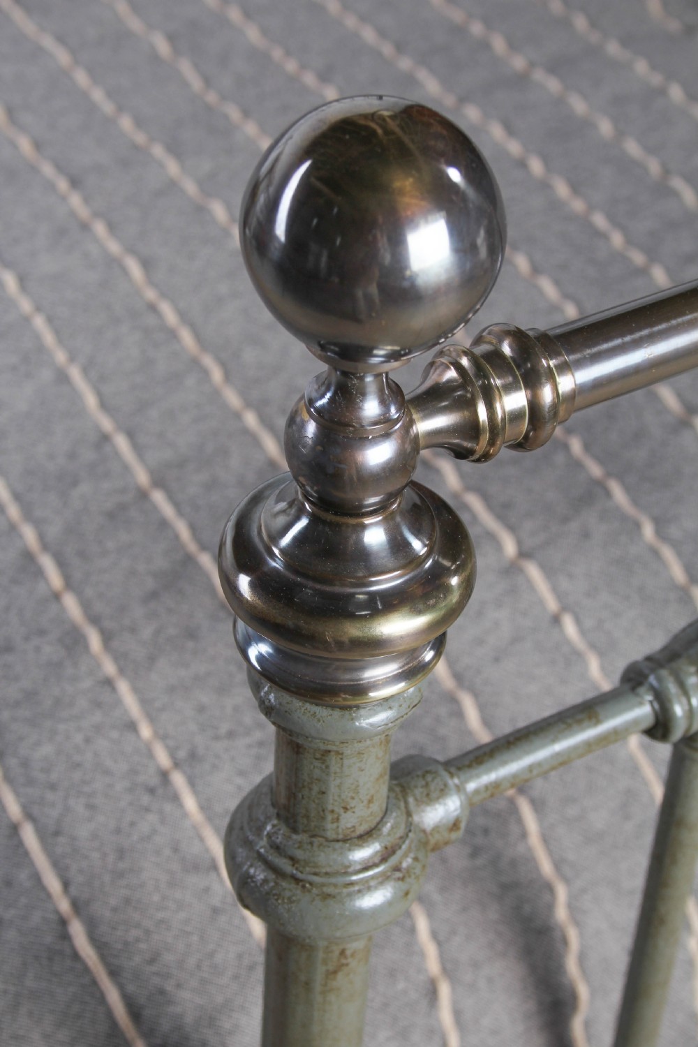 Classically Handsome Victorian King Size Brass and Iron Bed.  View II