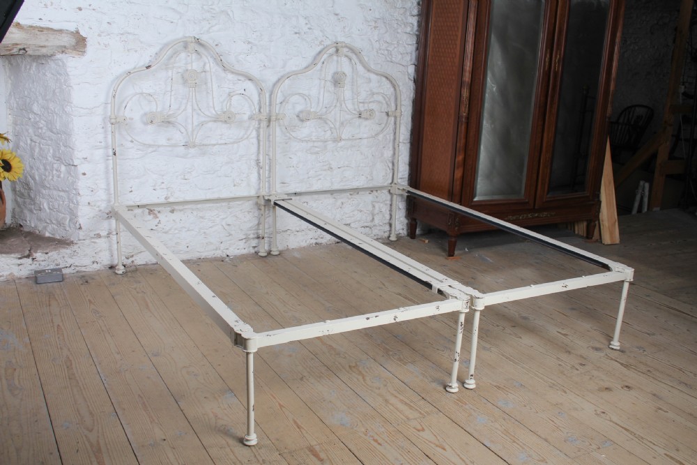 Fabulously shaped Pair of American Style All Iron Beds (Can be Joined)  View II