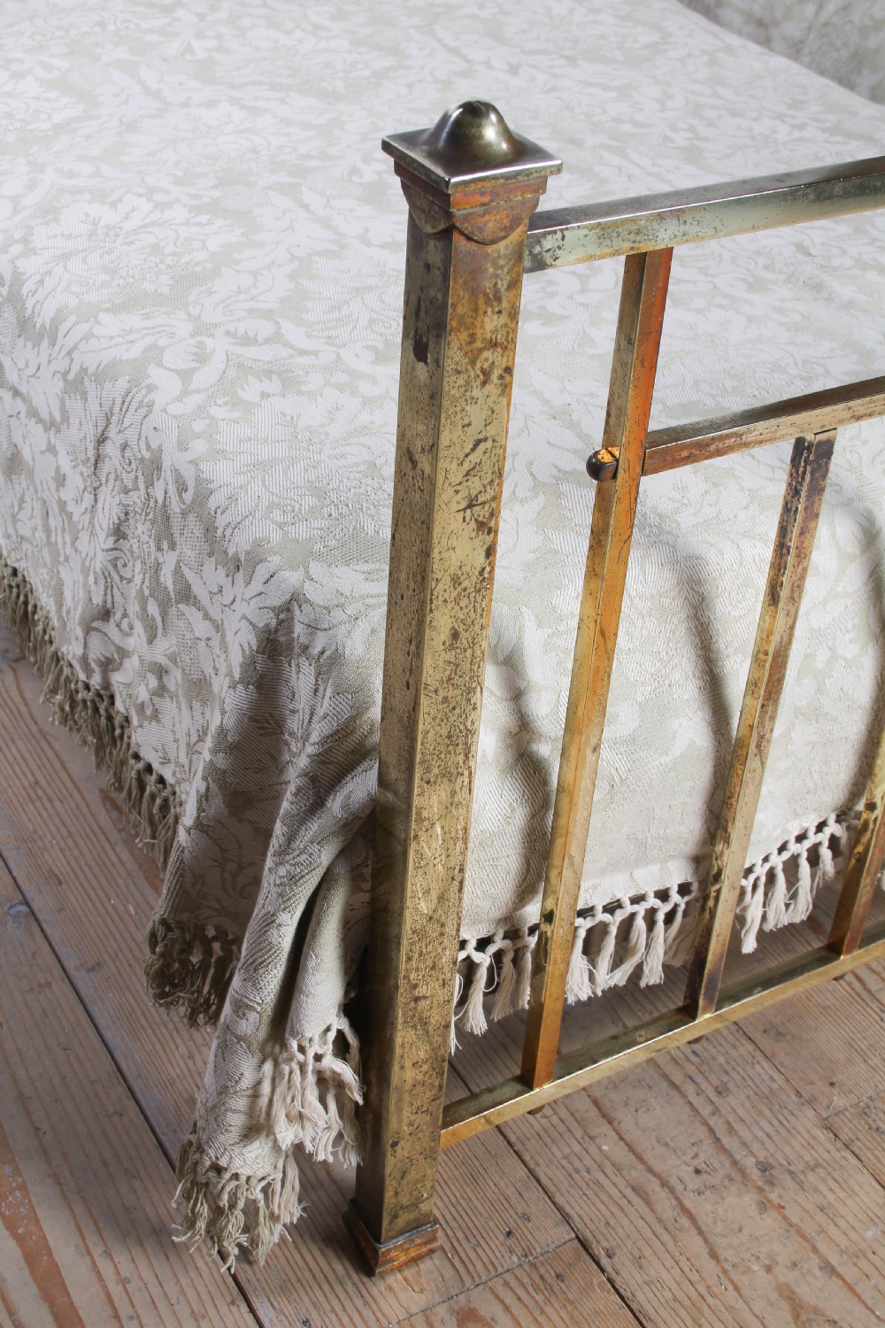 Gorgeous Pair of Square Tube All Brass Single Beds (Can be Joined)  View VII