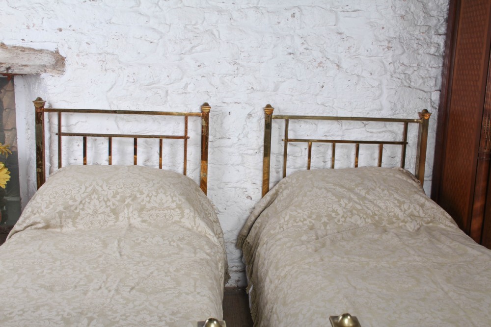Gorgeous Pair of Square Tube All Brass Single Beds (Can be Joined)  View XI