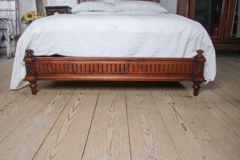Very Handsome Walnut Louis XIV Style Low End Double Bed View II