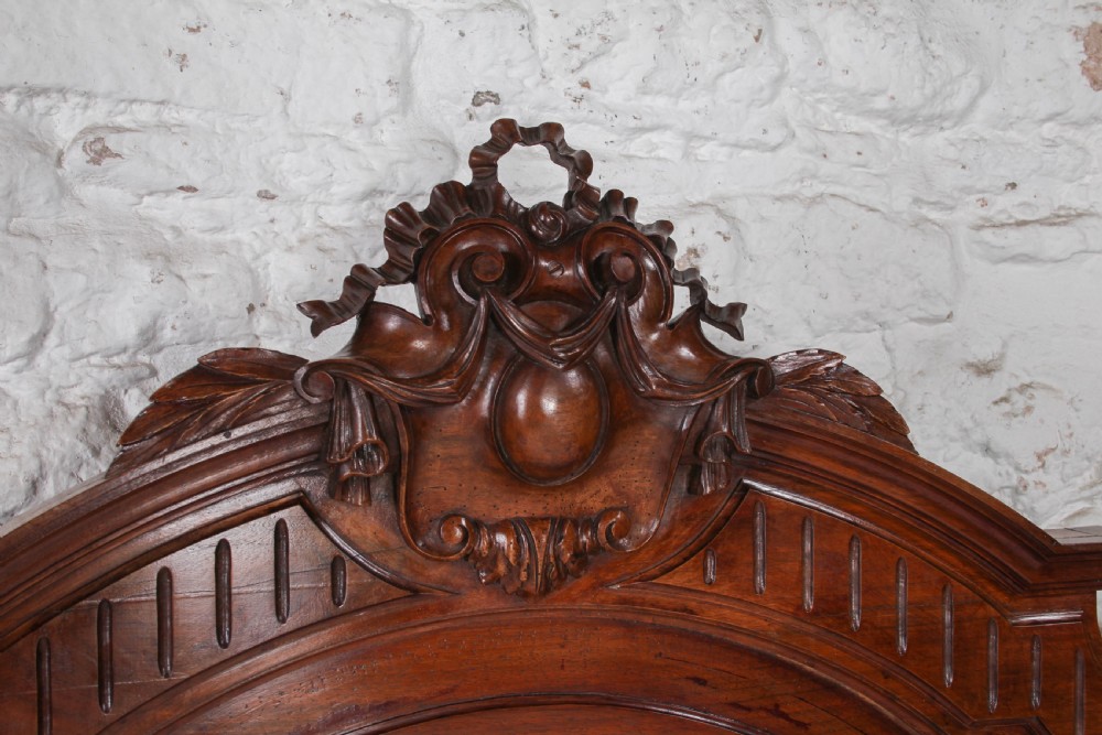 Very Handsome Walnut Louis XIV Style Low End Double Bed View VI