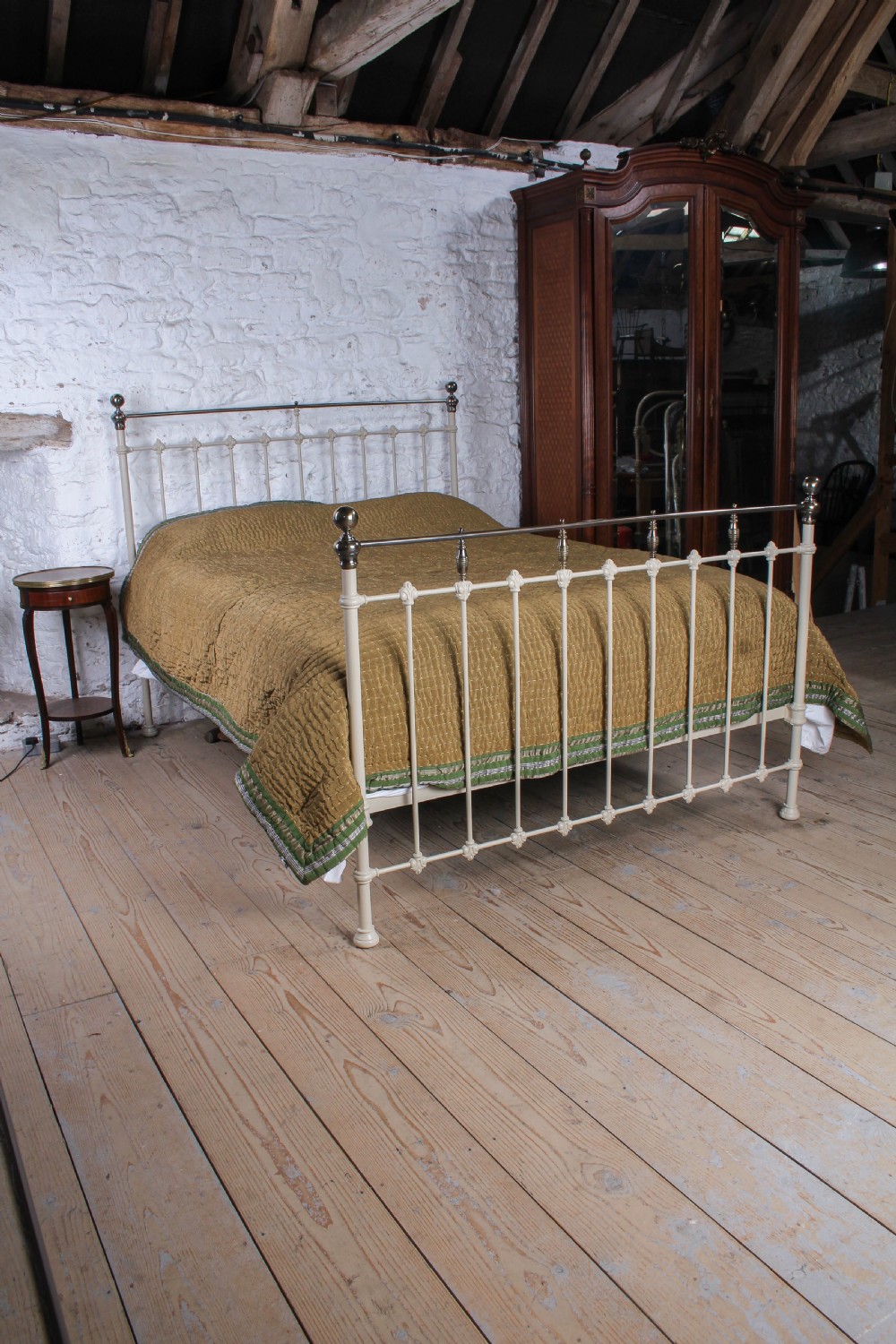 Very Nice Victorian Brass and Iron King Size Antique Bed  View II