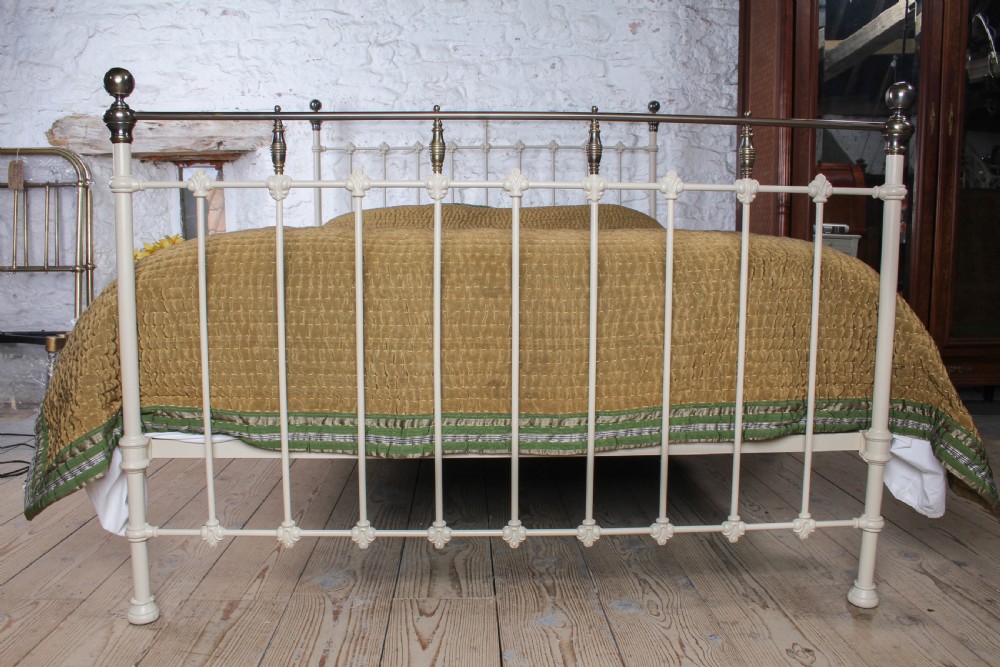 Very Nice Victorian Brass and Iron King Size Antique Bed  View III