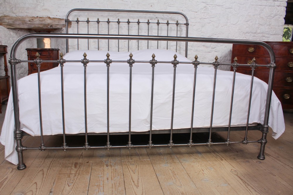 Fabulous French Burnished Iron and Brass Super King Bed View II