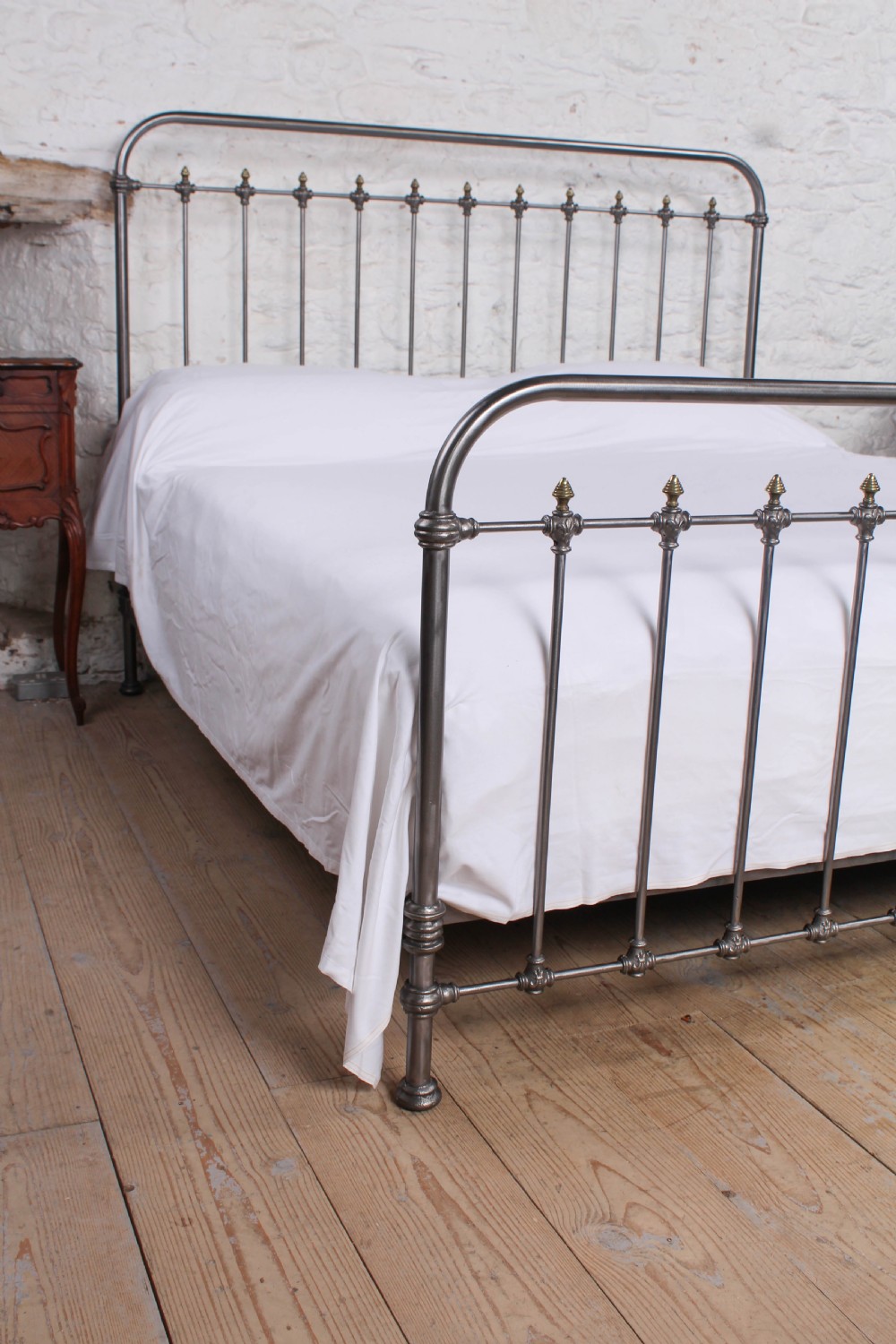 Fabulous French Burnished Iron and Brass Super King Bed View VII