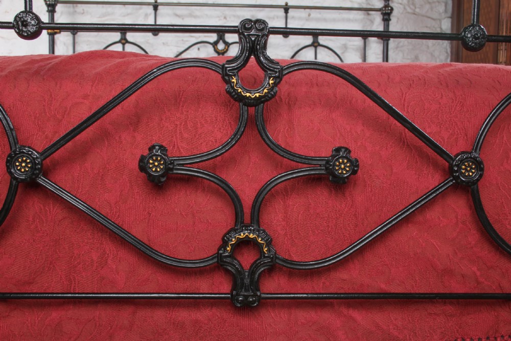 Extremely Rare Victorian Black and Brass King Size Bed View II