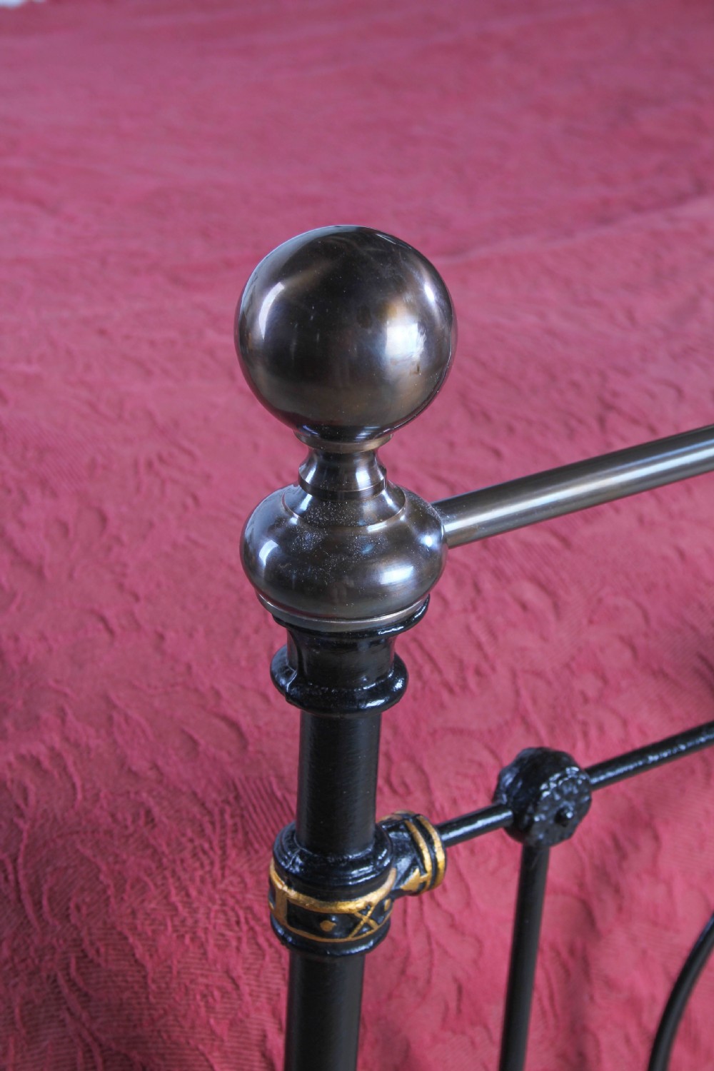 Extremely Rare Victorian Black and Brass King Size Bed View VII