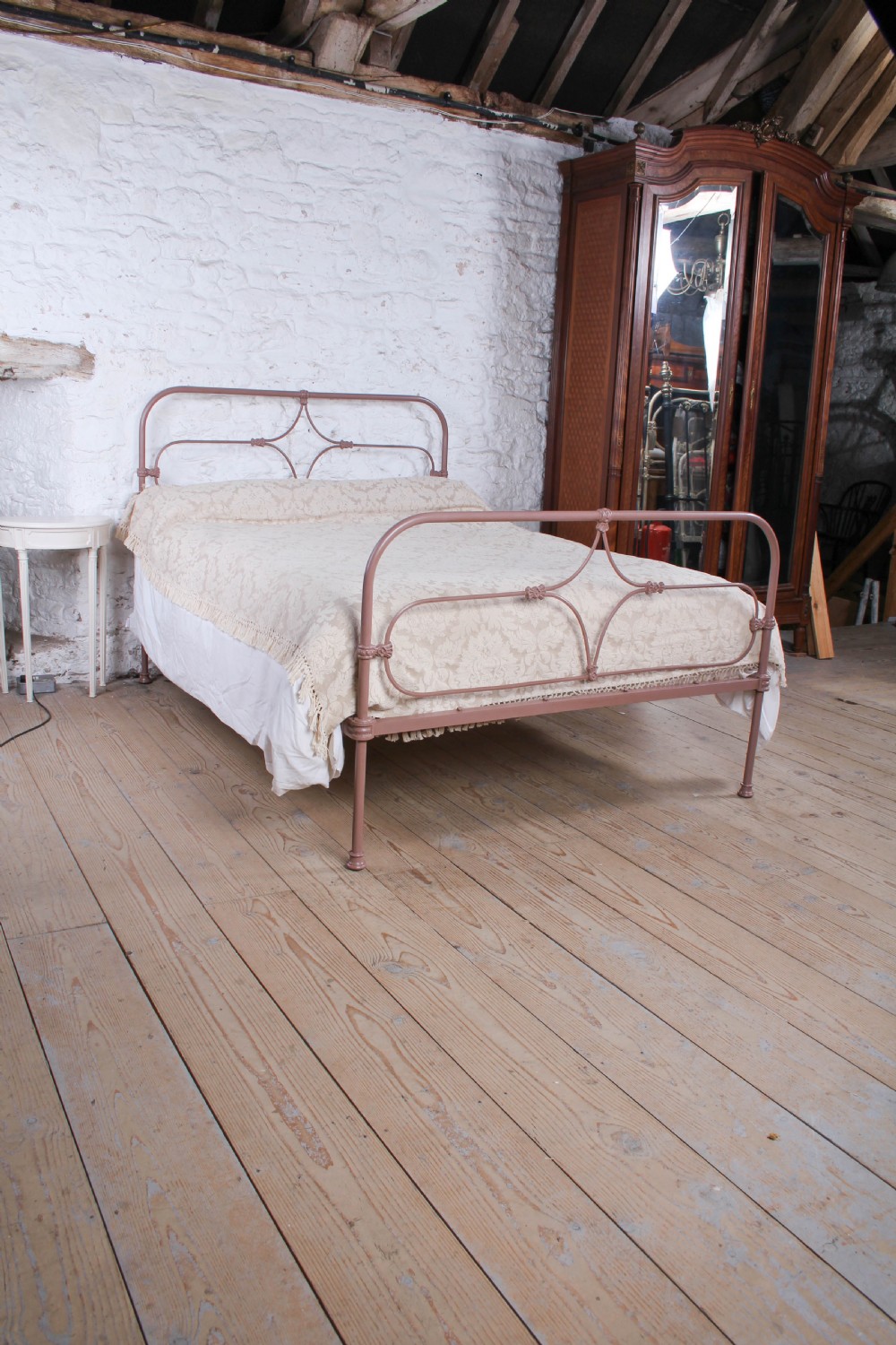 Delightful All Iron Celtic/Irish Double Bed in Soft Pink View II