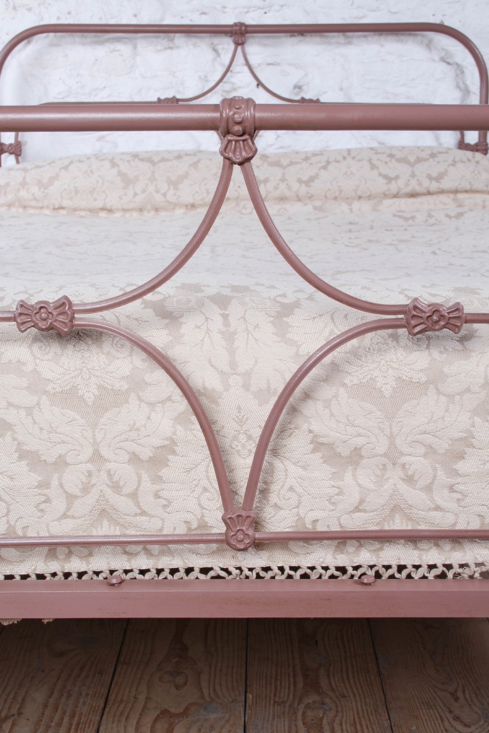 Delightful All Iron Celtic/Irish Double Bed in Soft Pink View V