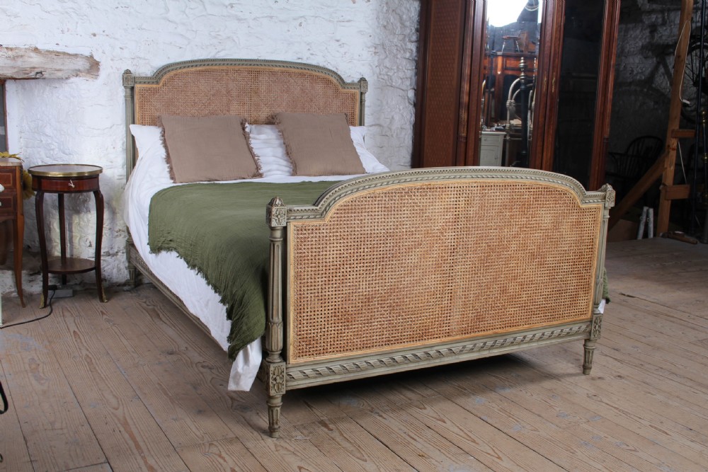 Familiar French Kingsize Caned Bergere Bed