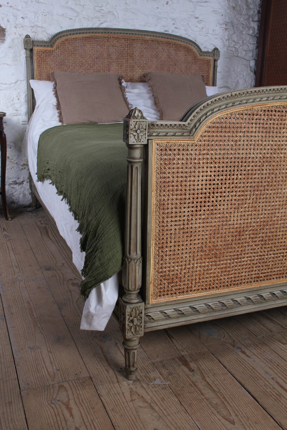 Familiar French Kingsize Caned Bergere Bed View V