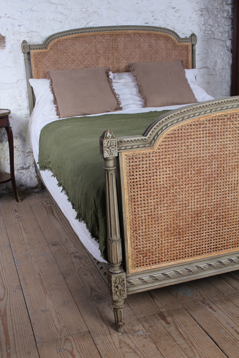 Familiar French Kingsize Caned Bergere Bed View VII