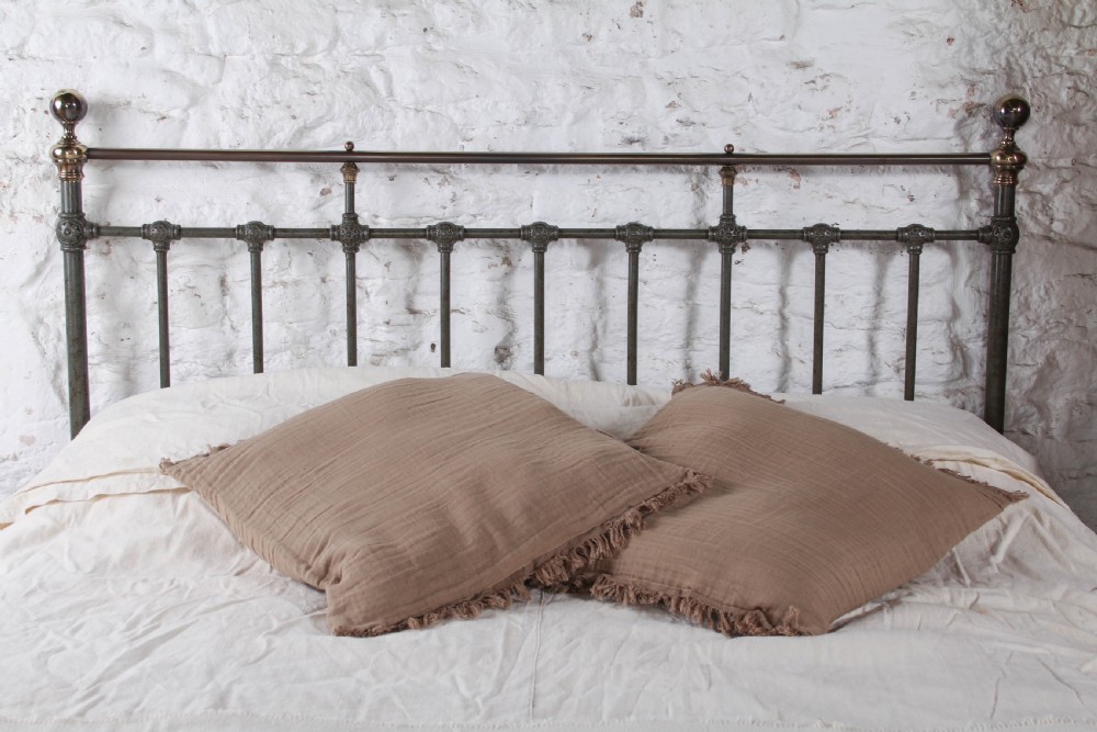 Gorgeous King Size Iron and Brass Victorian Bed with Lovely Finish View II