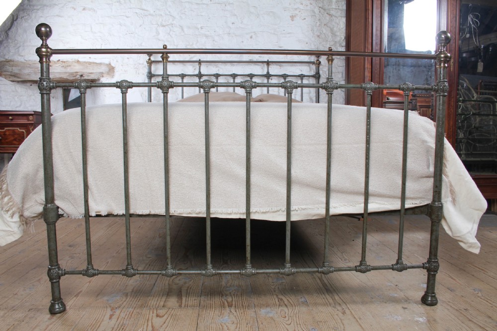Gorgeous King Size Iron and Brass Victorian Bed with Lovely Finish View III