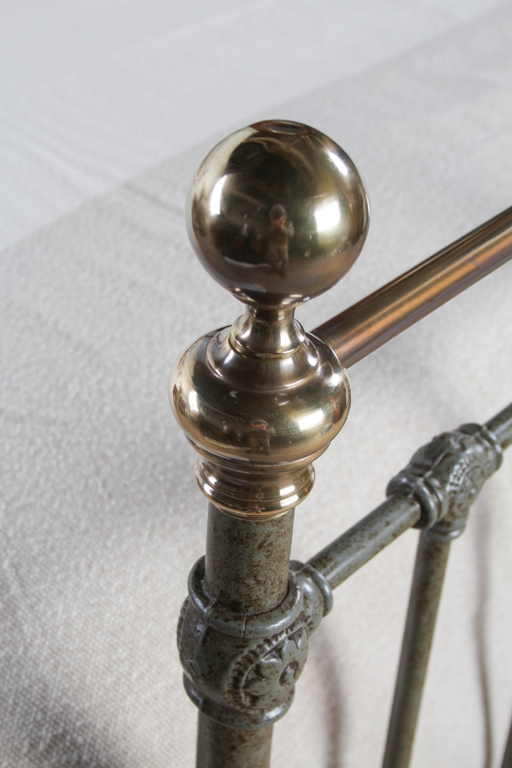 Gorgeous King Size Iron and Brass Victorian Bed with Lovely Finish View V