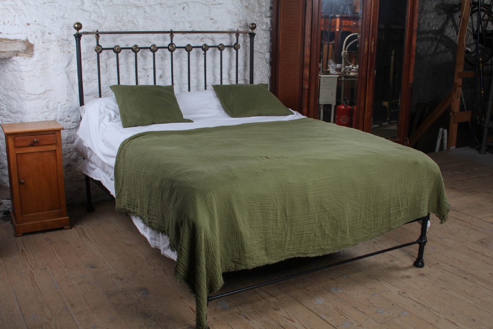 Lovely Iron and Brass King Size No End Bed  