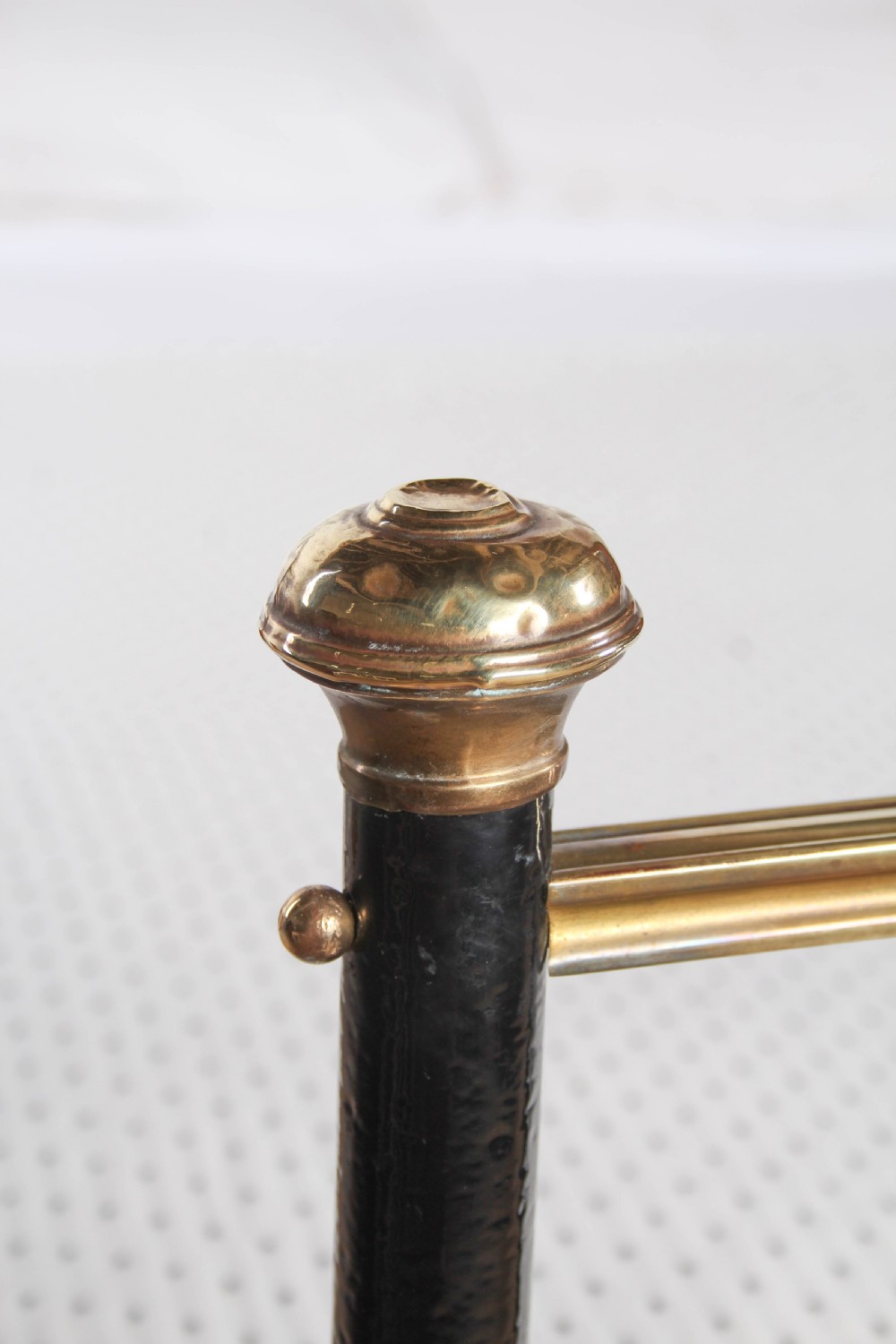 Lovely All Original Art Nouveaux Style Iron and Brass Double Bed  View V
