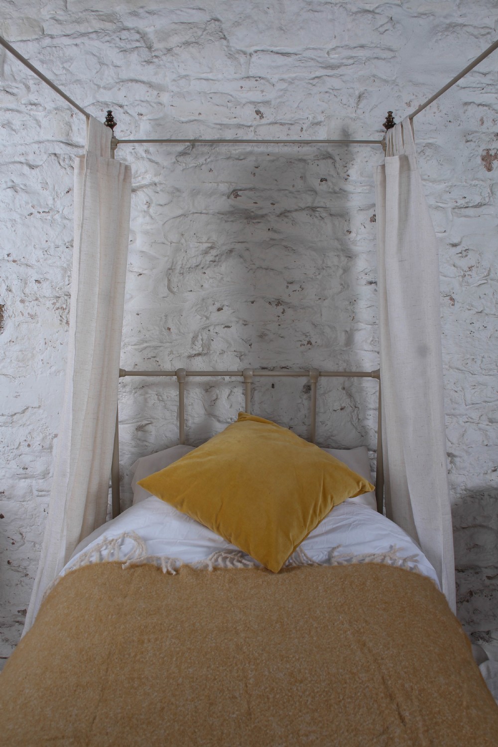 Superbly Sweet Single Four Poster Iron and Brass Bed View III