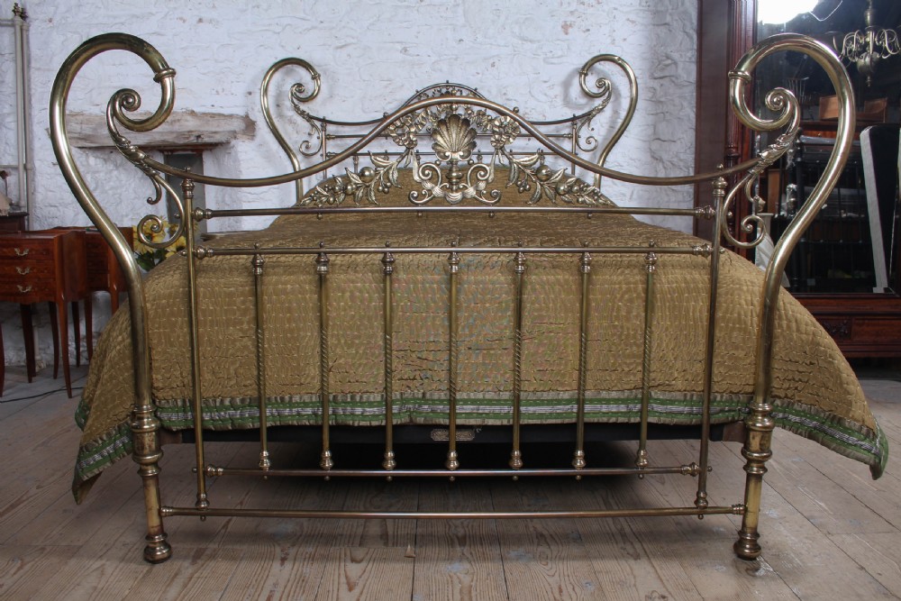 Stunning and Uniquely Shaped King Size All Brass Winfield Victorian Bed View II