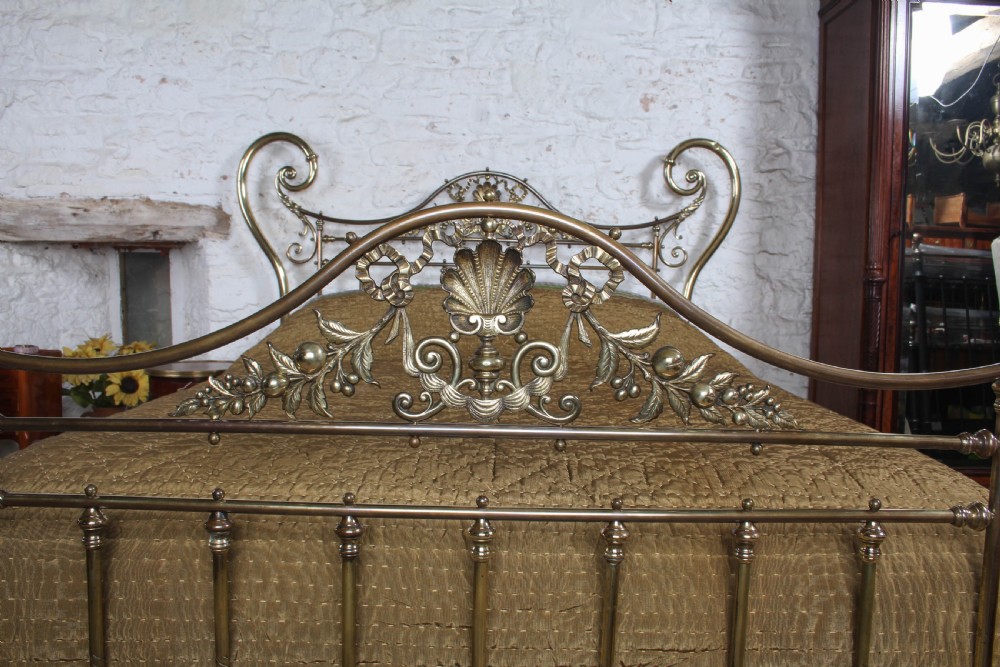 Stunning and Uniquely Shaped King Size All Brass Winfield Victorian Bed View III