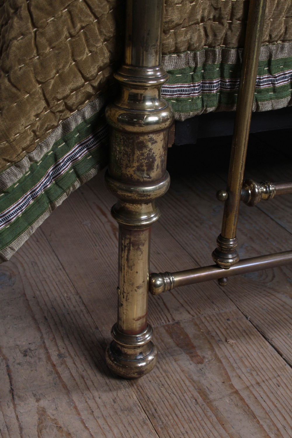 Stunning and Uniquely Shaped King Size All Brass Winfield Victorian Bed View VI