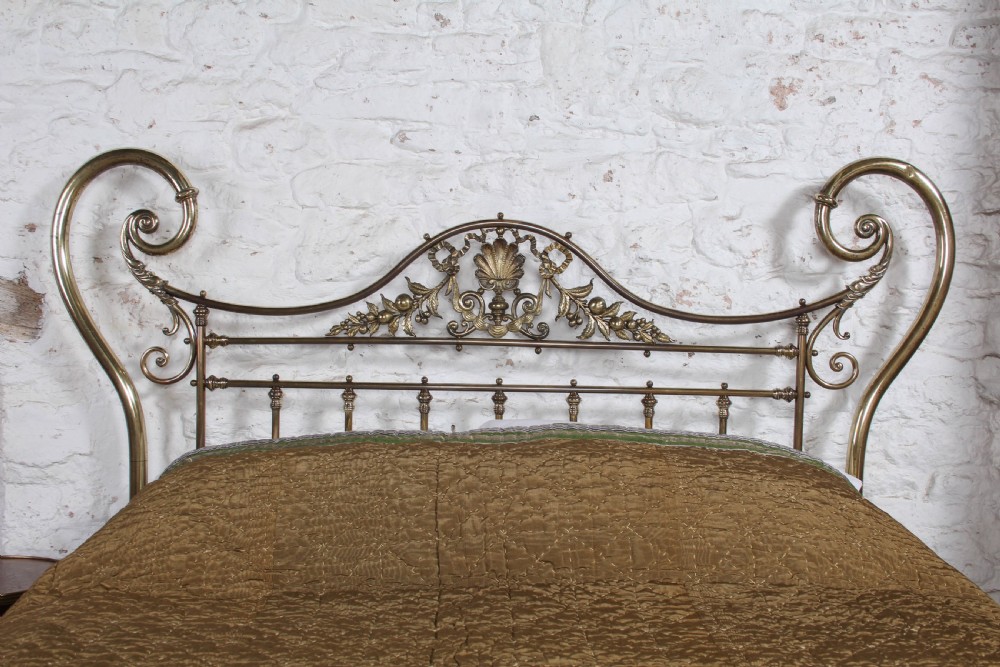 Stunning and Uniquely Shaped King Size All Brass Winfield Victorian Bed View IX