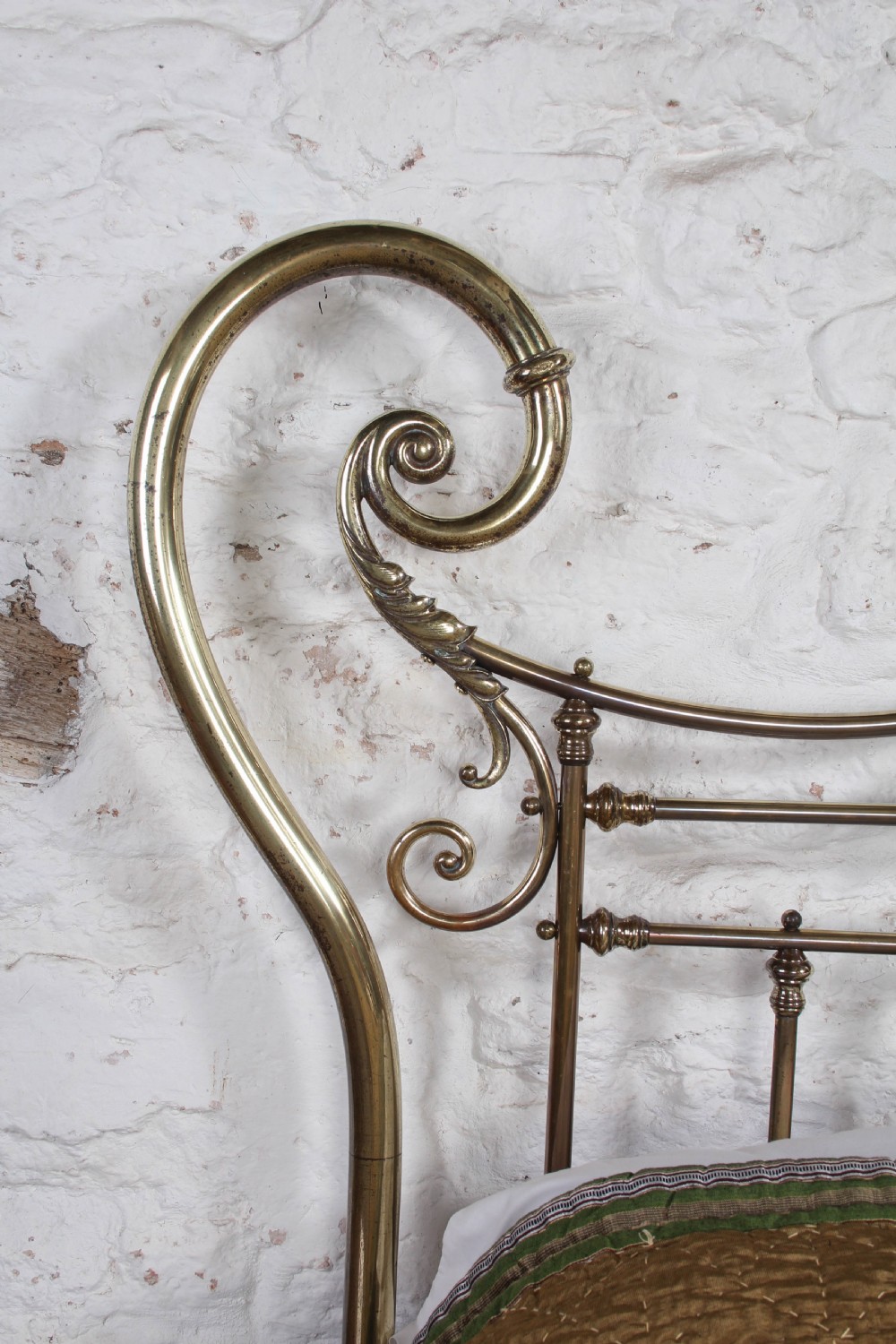 Stunning and Uniquely Shaped King Size All Brass Winfield Victorian Bed View X