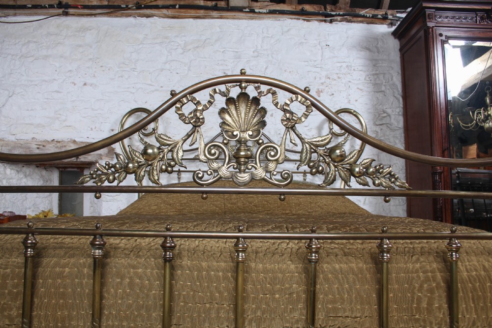 Stunning and Uniquely Shaped King Size All Brass Winfield Victorian Bed View XI