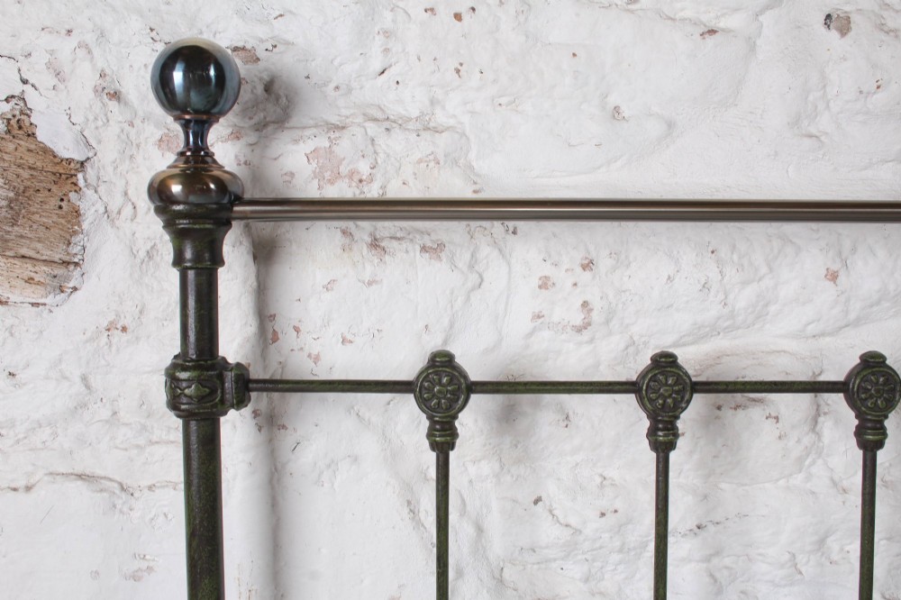 Very Nice Victorian King Size Brass and Iron Bed View IX