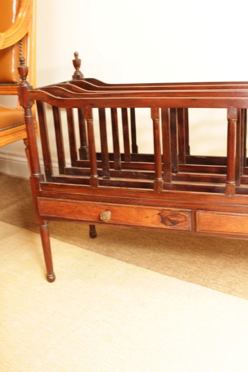 A RARE REGENCY PERIOD DOUBLE SIZE ROSEWOOD CANTERBURY - ADDITIONAL PHOTO 3