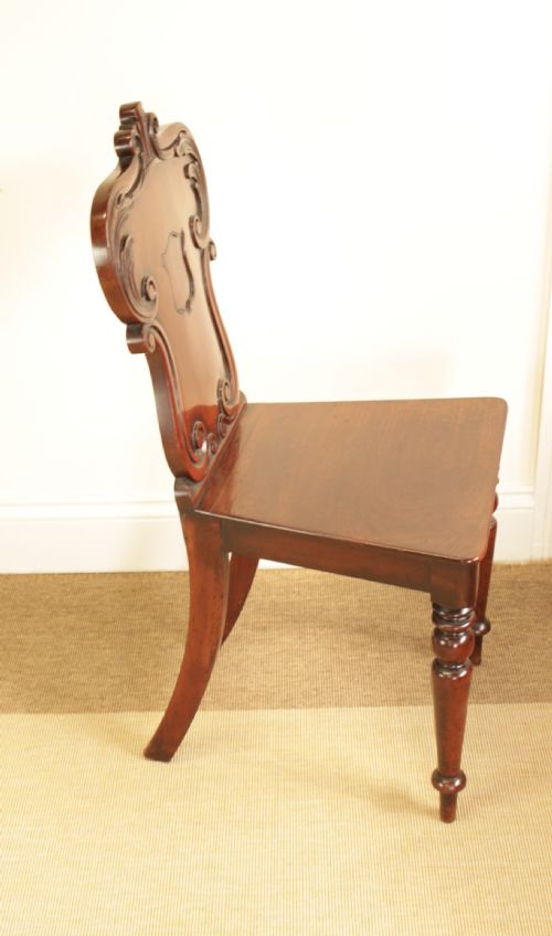 A 19TH CENTURY MAHOGANY HALL CHAIR - ADDITIONAL PHOTO 1