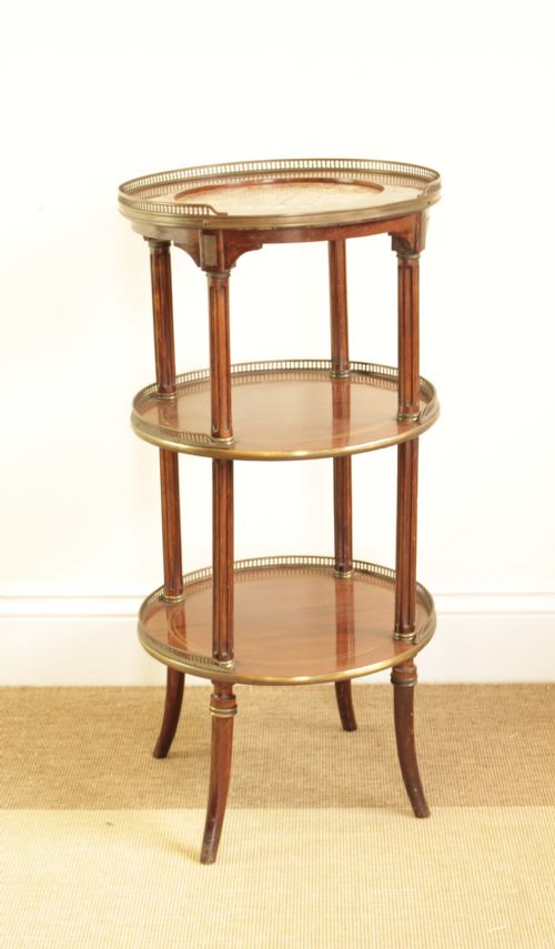 A French Three Tier Mahogany Stand