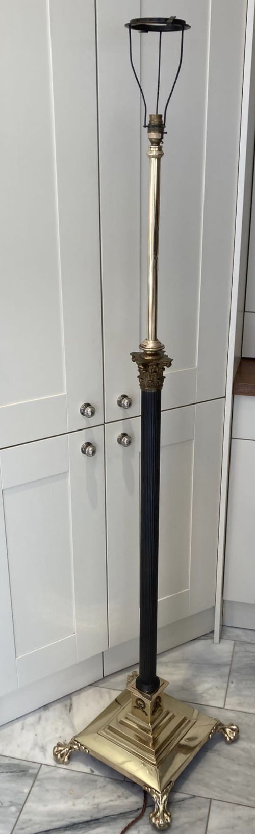 A Corinthian Colunm Adjustable Brass Standard Lamp