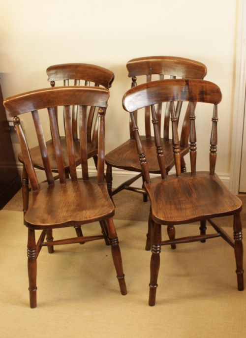 FOUR ELM BEECH KITCHEN CHAIRS - ADDITIONAL PHOTO 4