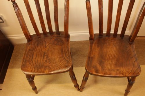 FOUR ELM BEECH KITCHEN CHAIRS - ADDITIONAL PHOTO 6