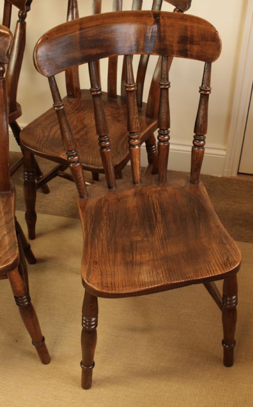 FOUR ELM BEECH KITCHEN CHAIRS - ADDITIONAL PHOTO 7