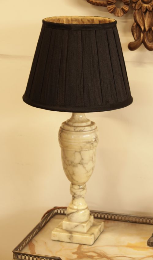 A Carrara Marble Table Lamp