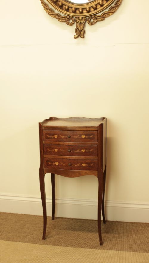 A  French Walnut Marquetry Side Table
