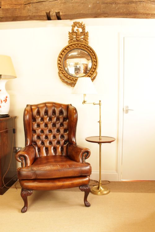A Leather Button Back Arm Chair