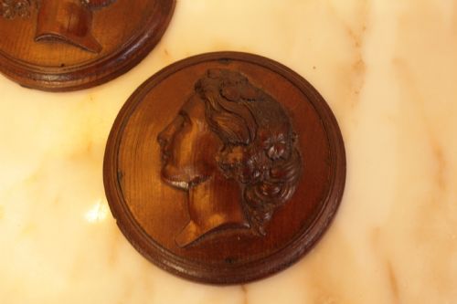 A PAIR OF 19TH C CARVED MAHOGANY PLAQUES - ADDITIONAL PHOTO 4
