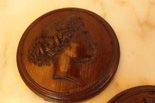 A PAIR OF 19TH C CARVED MAHOGANY PLAQUES - ADDITIONAL PHOTO 5