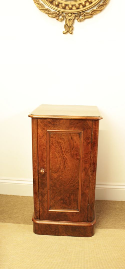 A Burr Walnut Bedside  Cabinet