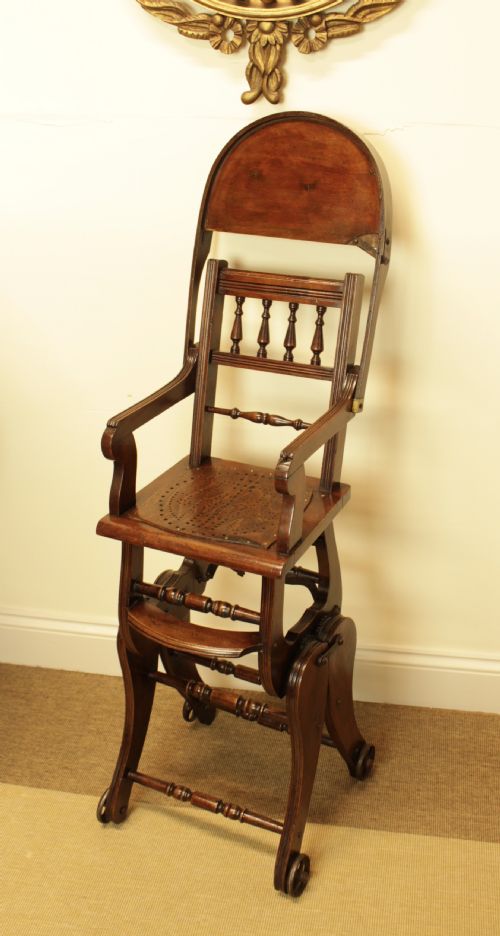 A VICTORIAN BEECH METAMORPHIC CHILD'S CHAIR - ADDITIONAL PHOTO 3