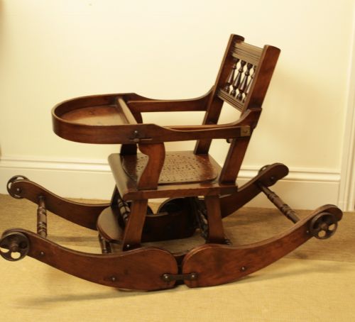 A VICTORIAN BEECH METAMORPHIC CHILD'S CHAIR - ADDITIONAL PHOTO 8