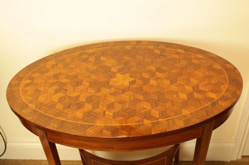A French Oval Marquetry Table