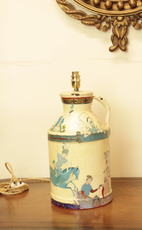 A Persian Container Converted to a Table Lamp