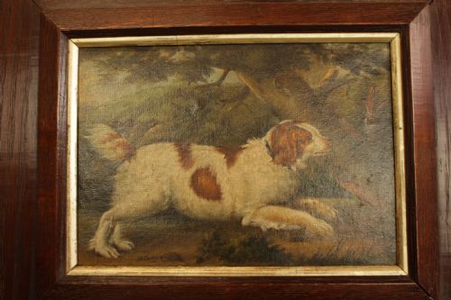A 19th Century Oil on Canvas Portrait of Spaniel