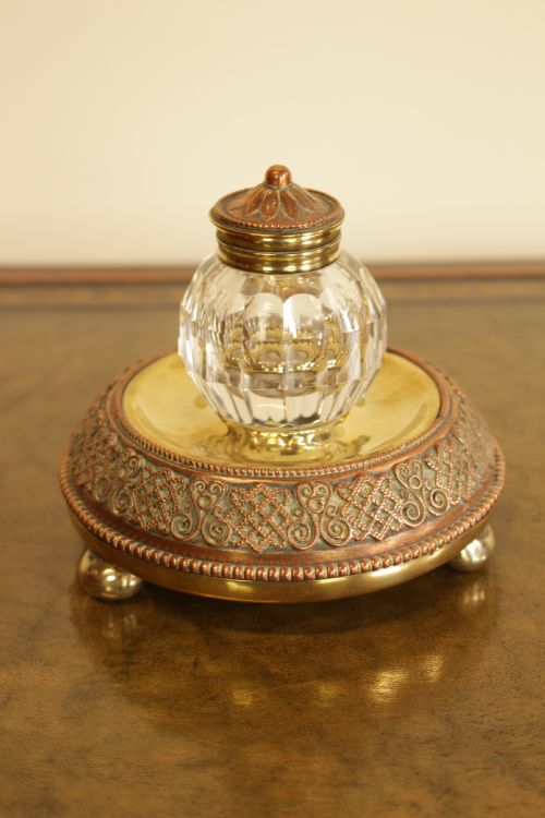 A 19th Copper on Brass Inkwell